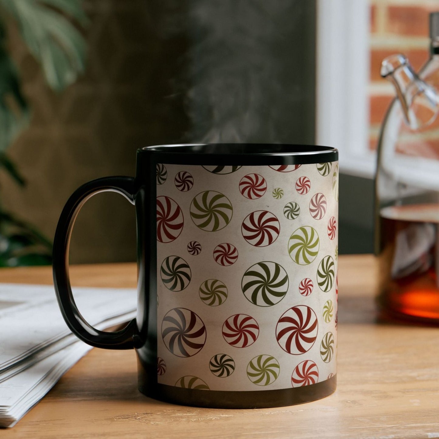 Vintage Style Peppermint Christmas Coffee Cup Mug