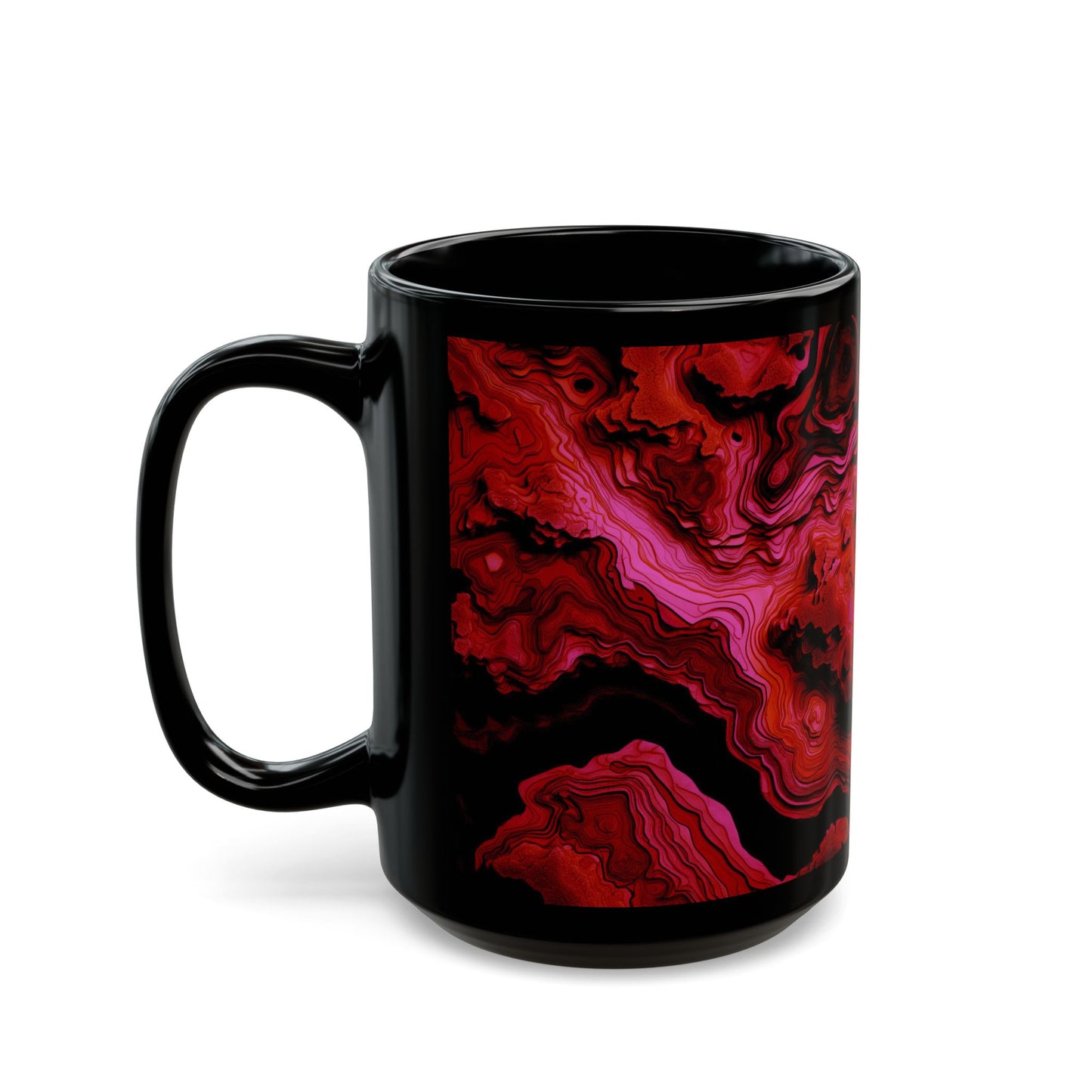 Pink Fire Stone Print Coffee Cup Mug