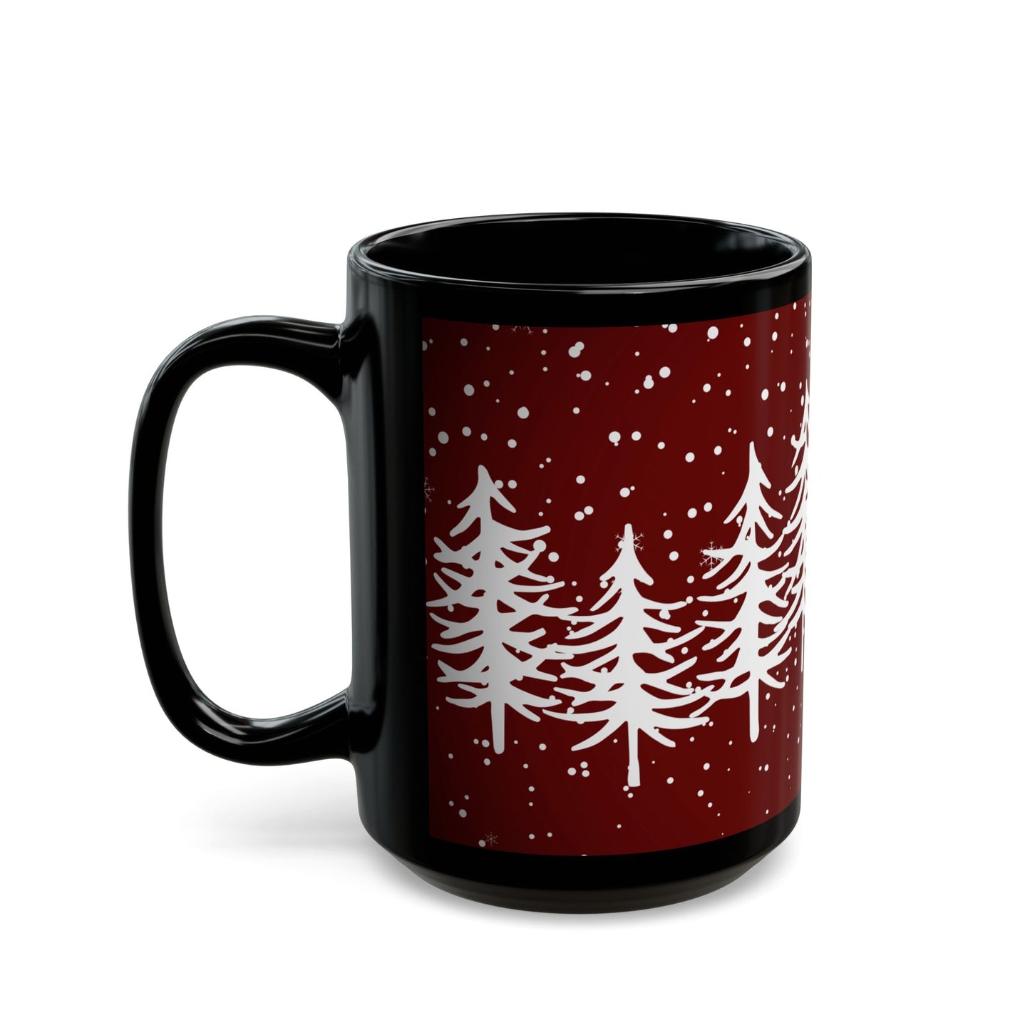 Snowy Winter Christmas Trees Coffee Cup Mug