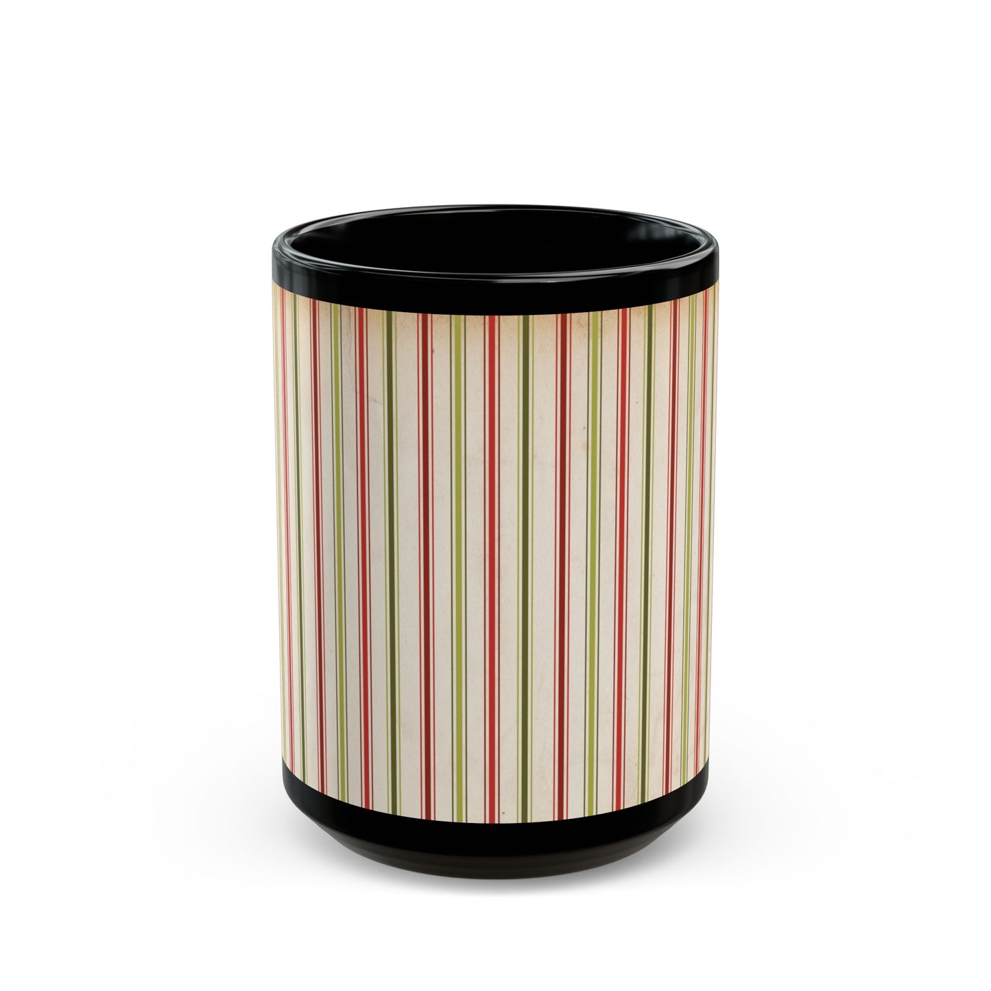 Vintage Style Christmas Wrapping Paper Stripes Coffee Cup Mug