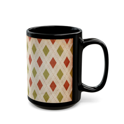 Vintage Style Christmas Wrapping Paper Diamond Coffee Cup Mug