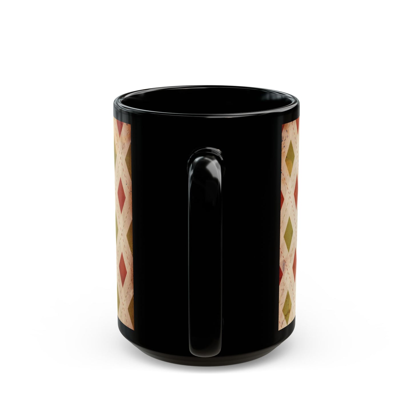 Vintage Style Christmas Wrapping Paper Diamond Coffee Cup Mug