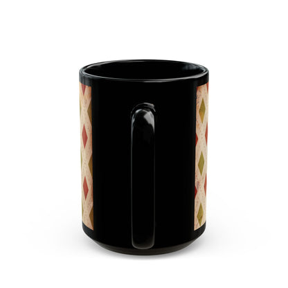 Vintage Style Christmas Wrapping Paper Diamond Coffee Cup Mug