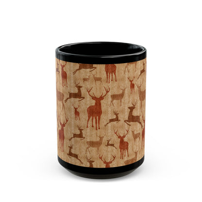 Vintage Style Deer Christmas Coffee Cup Mug