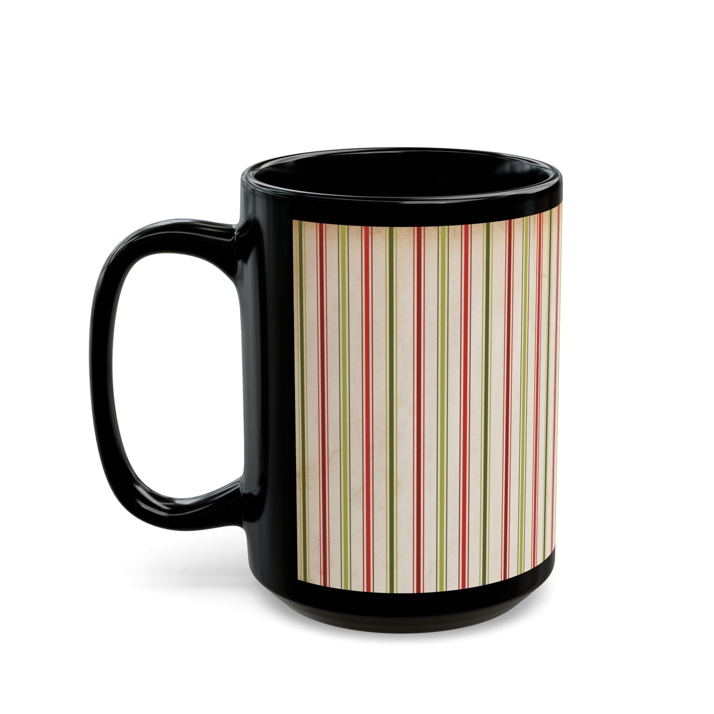 Vintage Style Christmas Wrapping Paper Stripes Coffee Cup Mug