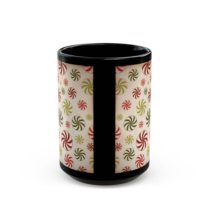 Vintage Style Peppermint Christmas Coffee Cup Mug