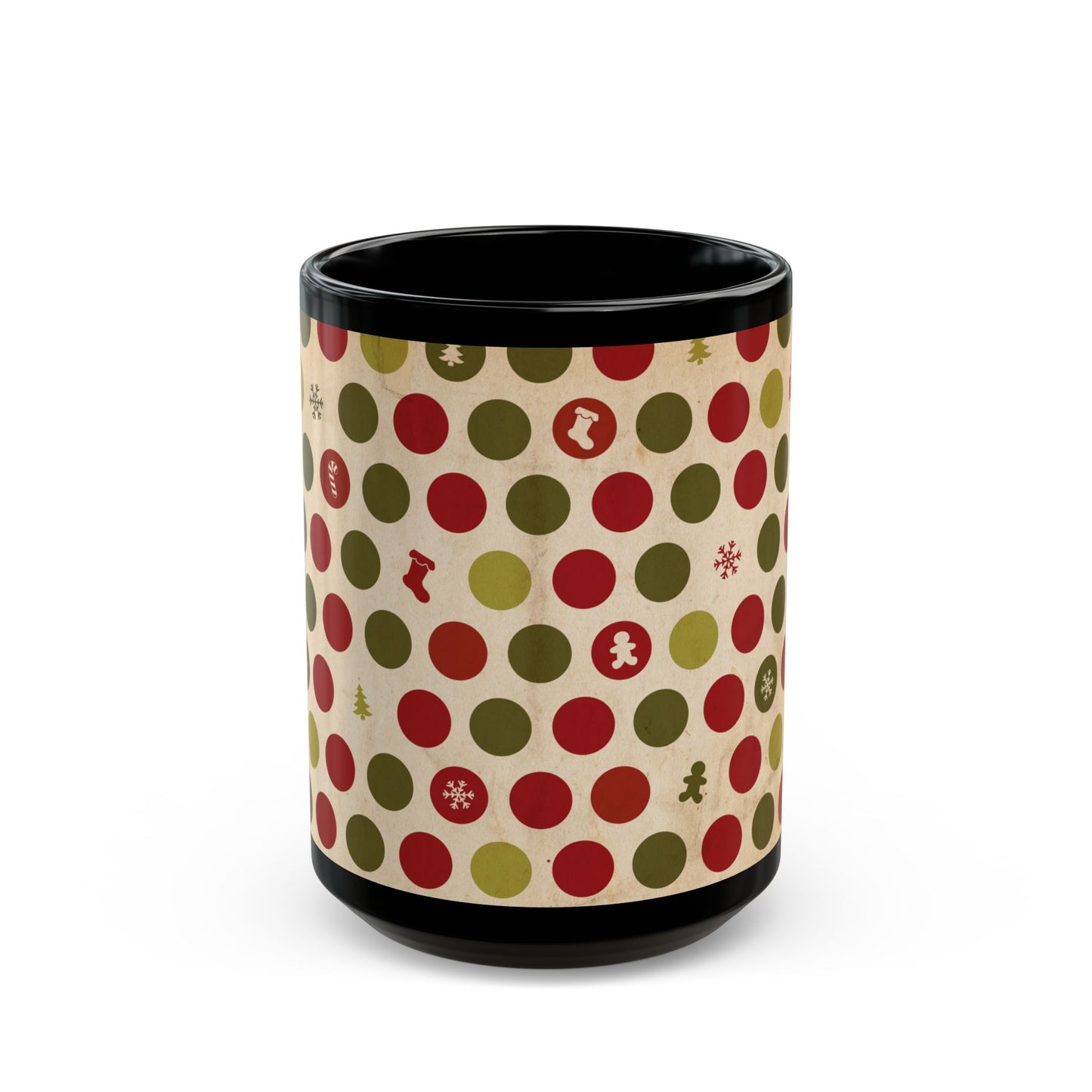 Vintage Style Christmas Wrapping Paper Coffee Cup Mug