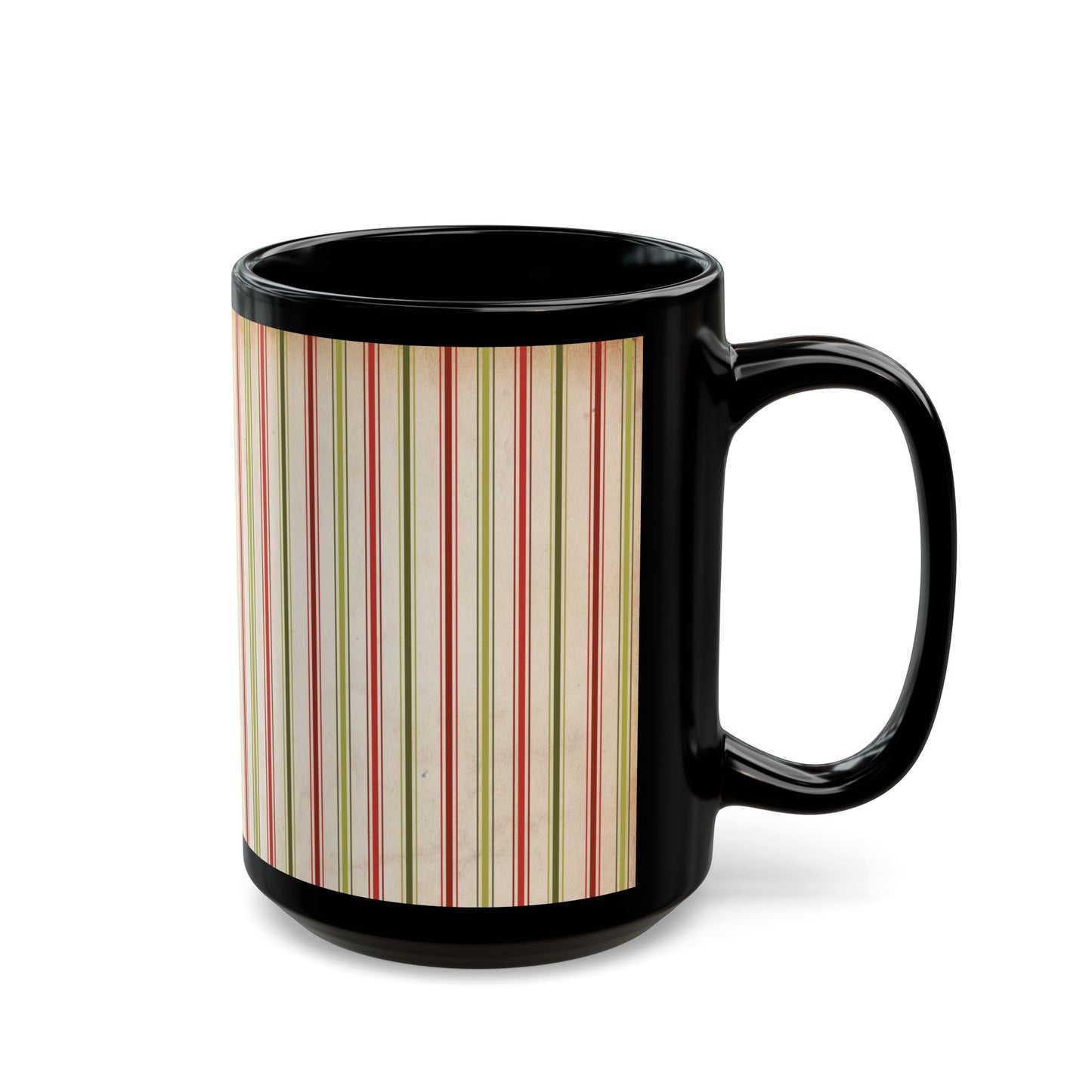 Vintage Style Christmas Wrapping Paper Stripes Coffee Cup Mug