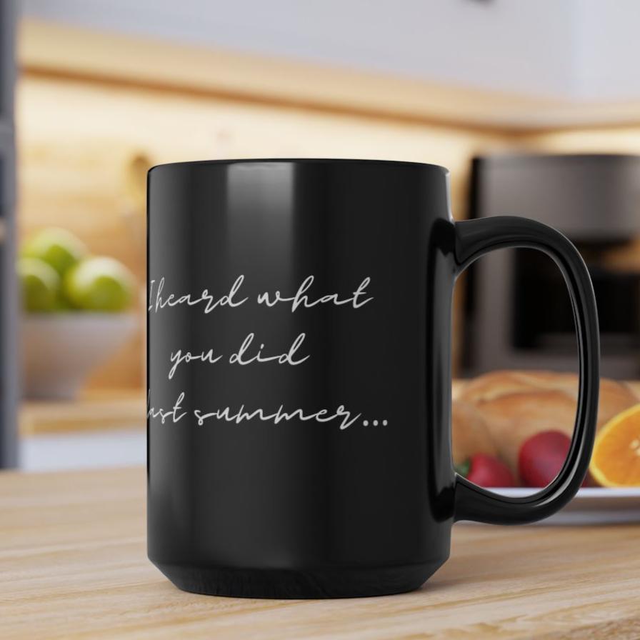 I Heard What You Did Last Summer Disappointed Santa Christmas Coffee Cup Mug