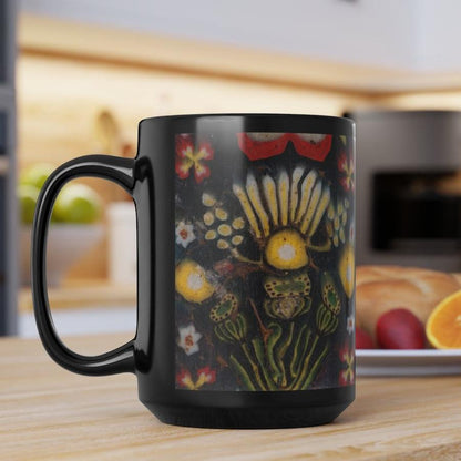 Roman Floral Plaque Print Coffee Cup Mug