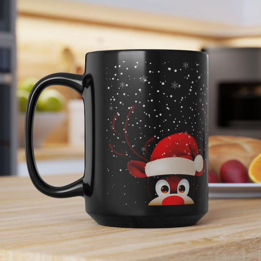 Snowy Reindeer Christmas Coffee Cup Mug