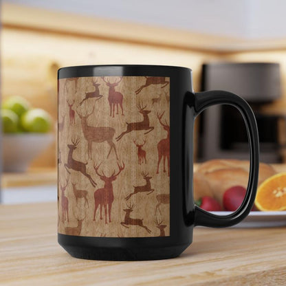 Vintage Style Deer Christmas Coffee Cup Mug