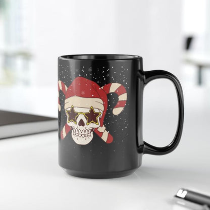 Candy Cane Santa Skull Christmas Coffee Cup Mug