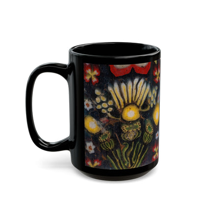 Roman Floral Plaque Print Coffee Cup Mug