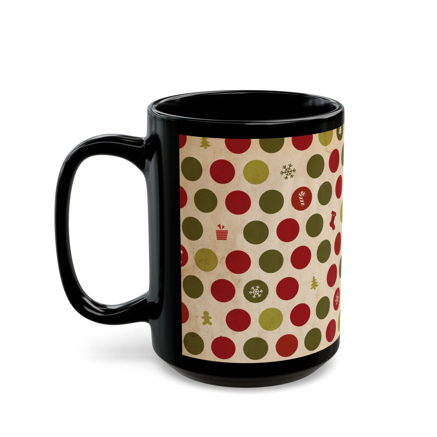 Vintage Style Christmas Wrapping Paper Coffee Cup Mug