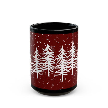 Snowy Winter Christmas Trees Coffee Cup Mug