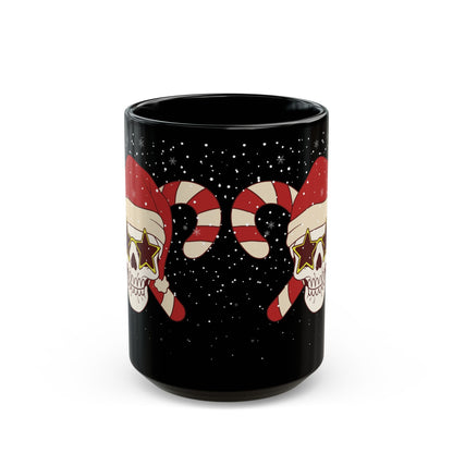 Candy Cane Santa Skull Christmas Coffee Cup Mug