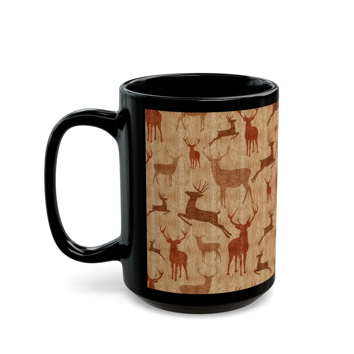 Vintage Style Deer Christmas Coffee Cup Mug