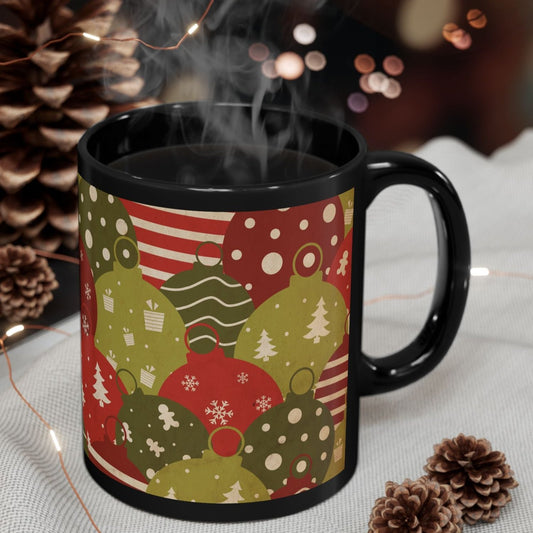 Vintage Style Christmas Ornament Wrapping Paper Snowflake Coffee Cup Mug