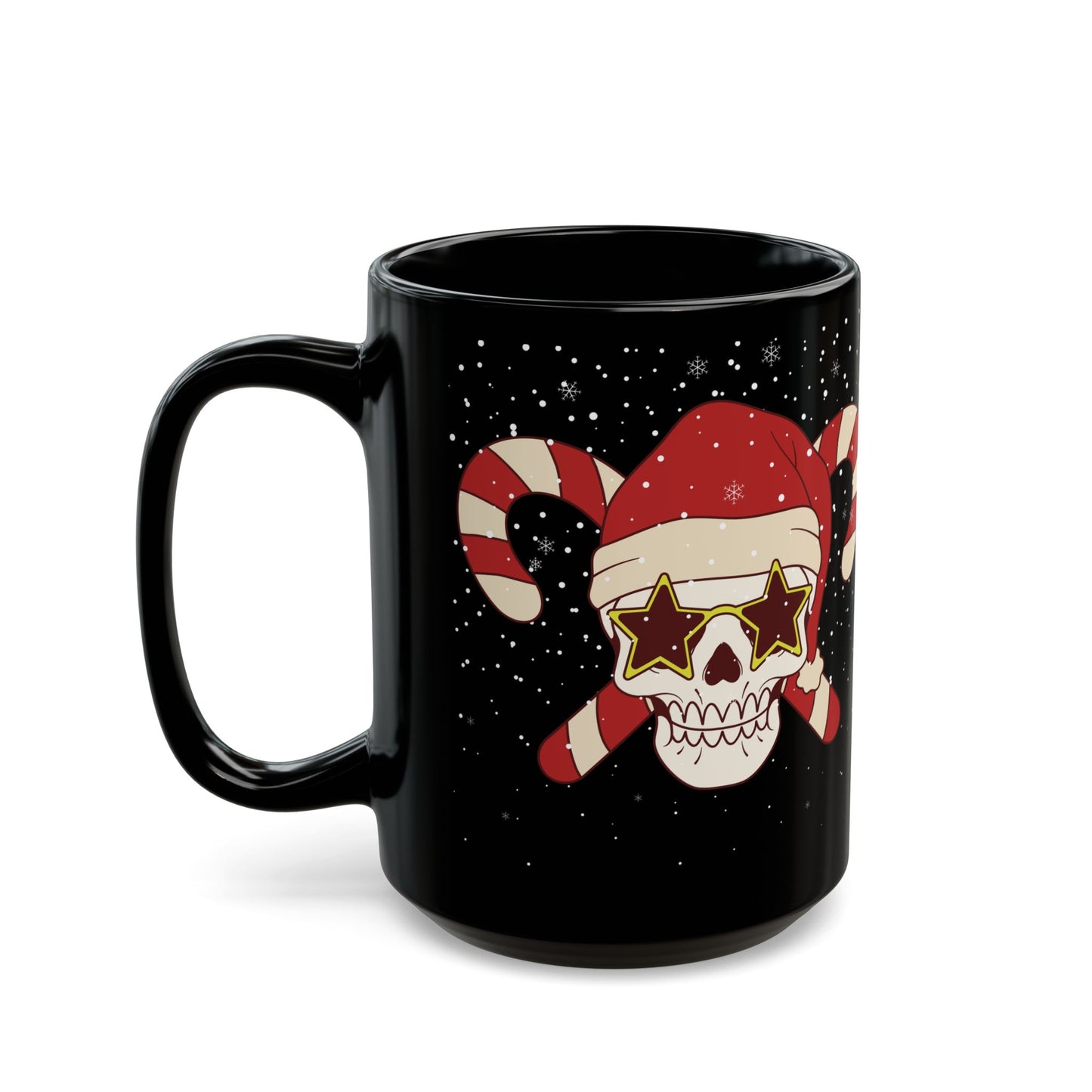 Candy Cane Santa Skull Christmas Coffee Cup Mug