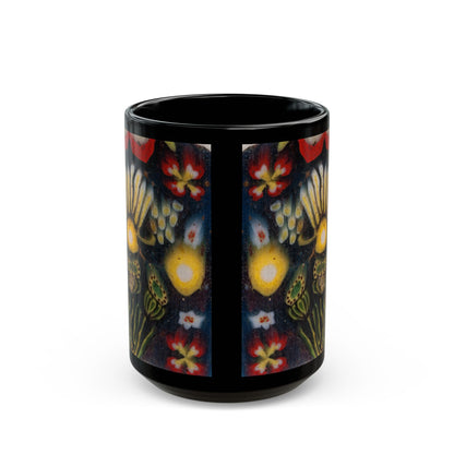 Roman Floral Plaque Print Coffee Cup Mug