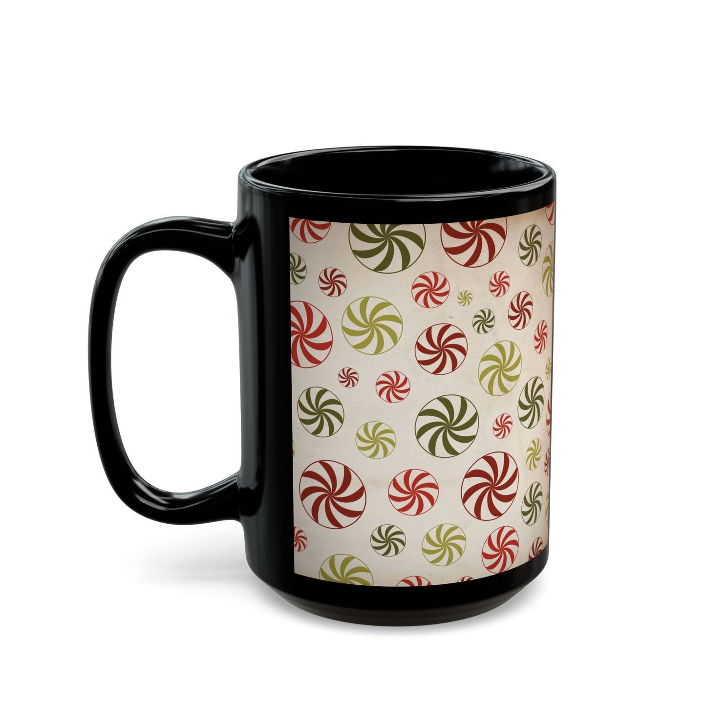 Vintage Style Peppermint Christmas Coffee Cup Mug