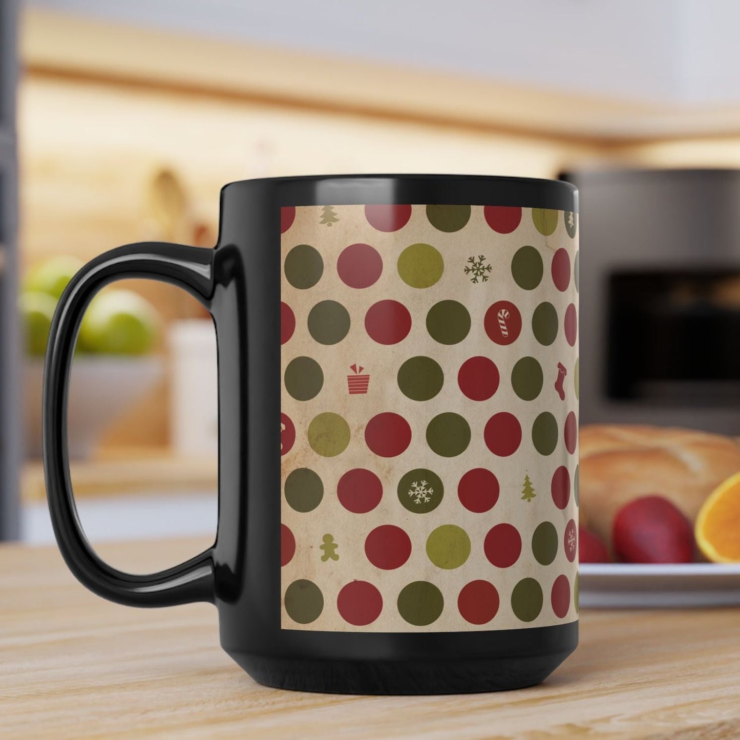 Vintage Style Christmas Wrapping Paper Coffee Cup Mug