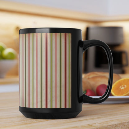 Vintage Style Christmas Wrapping Paper Stripes Coffee Cup Mug