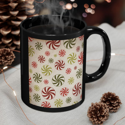 Vintage Style Peppermint Christmas Coffee Cup Mug