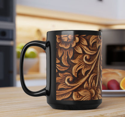 Rustic Leather Print Coffee Cup Mug