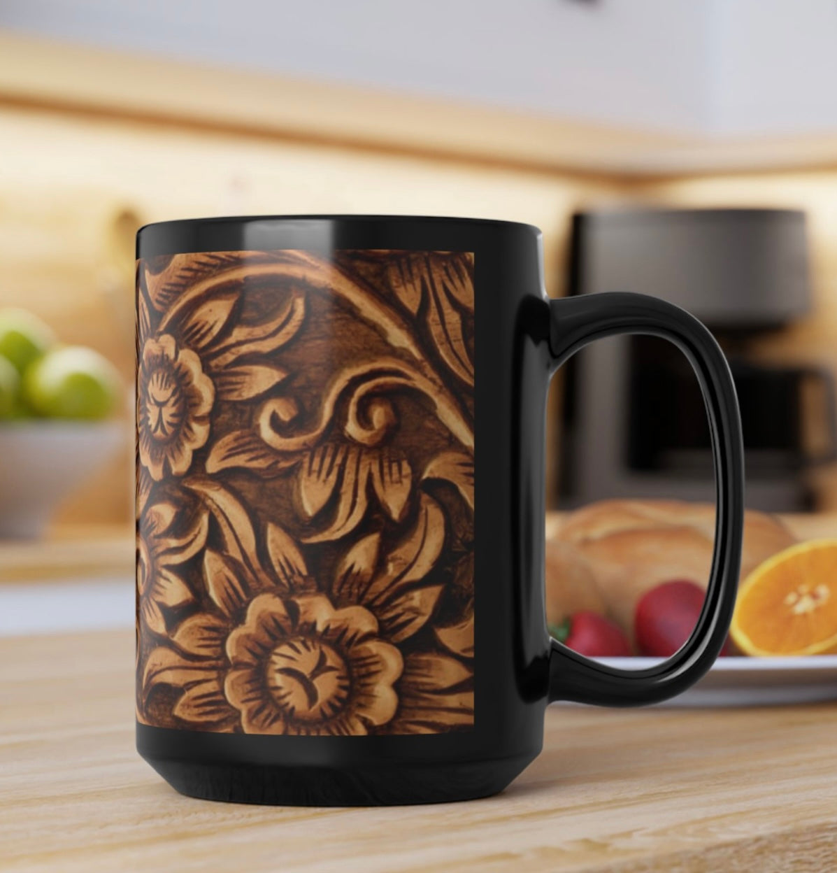 Rustic Leather Print Coffee Cup Mug