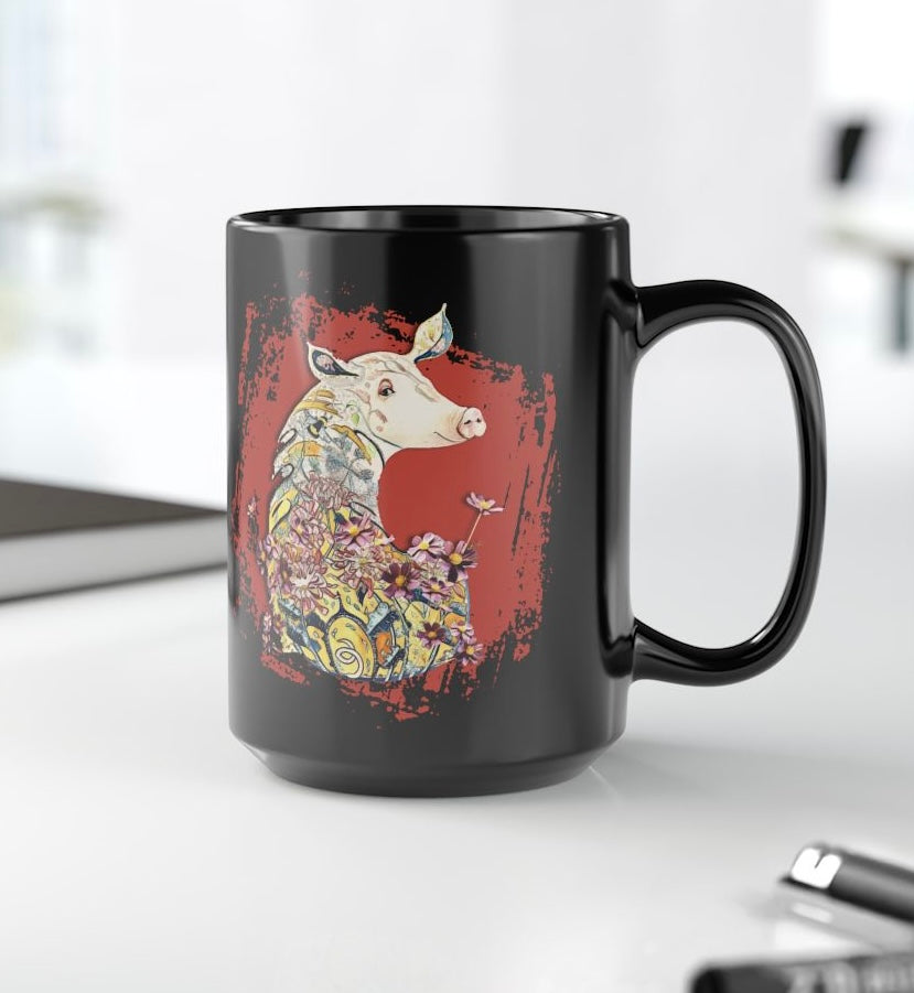 Fancy Pig Coffee Cup Mug