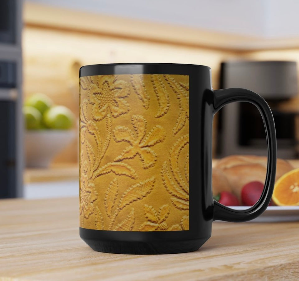 Rustic Cloth Print Coffee Cup Mug