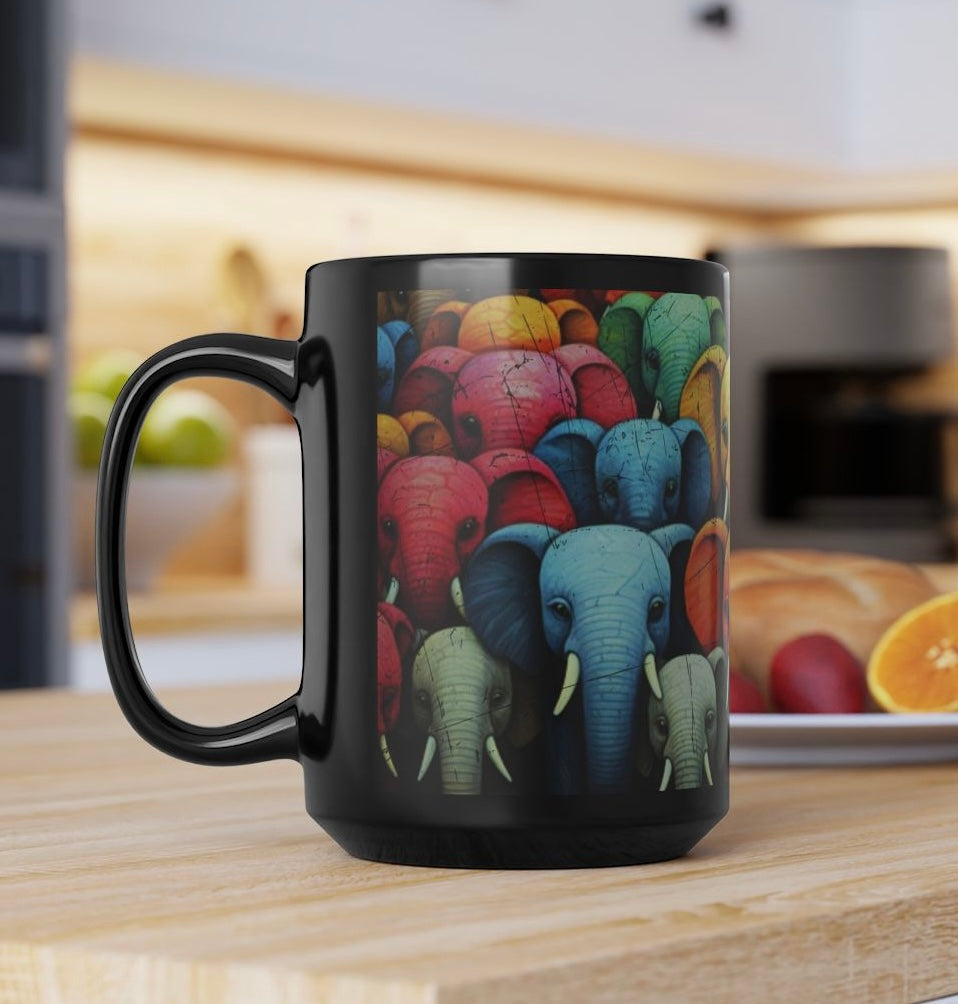 Rustic Elephants Coffee Cup Mug