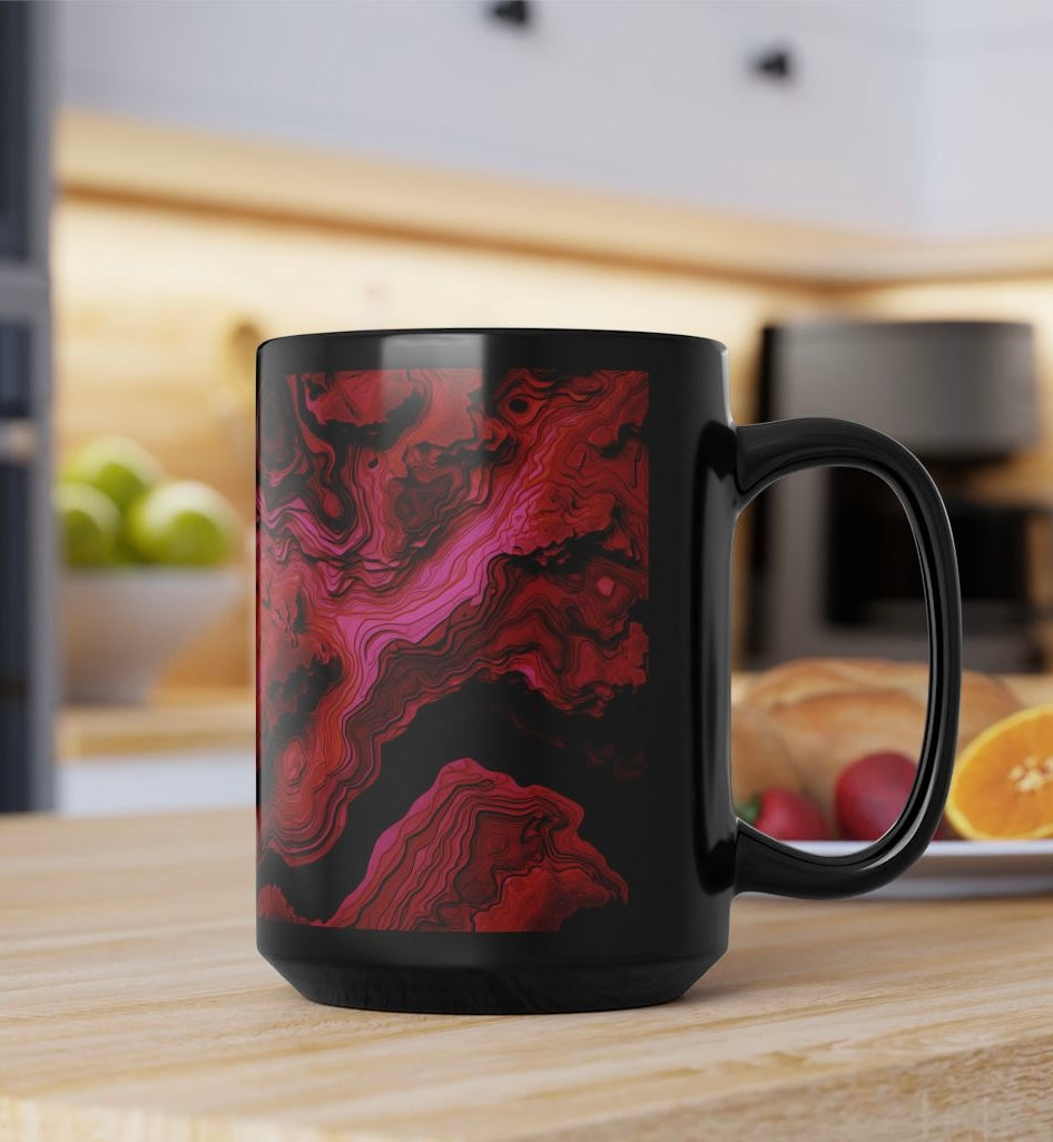 Pink Fire Stone Print Coffee Cup Mug