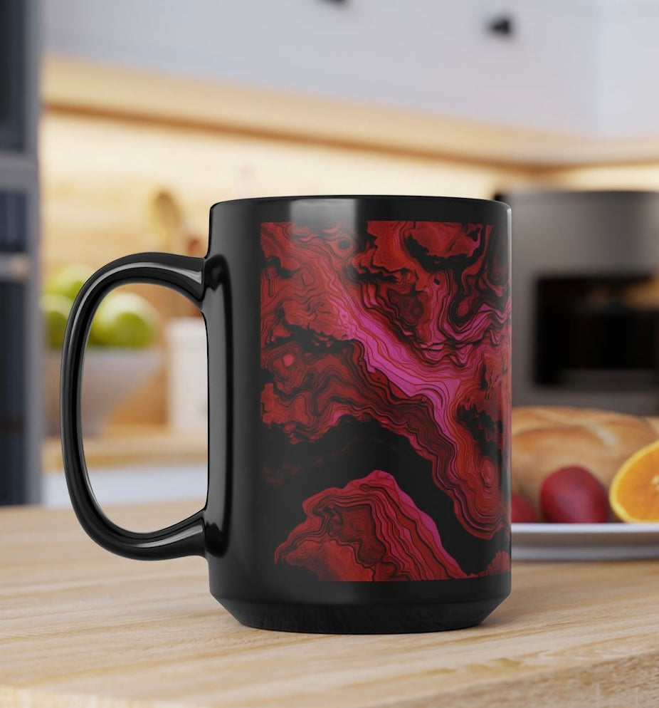 Pink Fire Stone Print Coffee Cup Mug