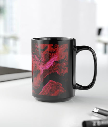 Pink Fire Stone Print Coffee Cup Mug