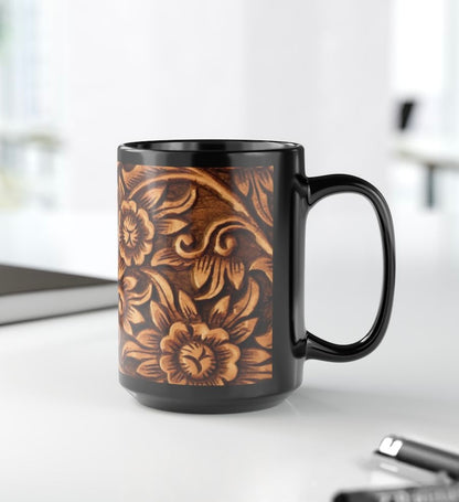 Rustic Leather Print Coffee Cup Mug